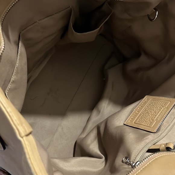 COACH HAMPTON SHOPPER Camel Taupe Tan LEATHER SATCHEL TOTE BAG - Picture 5 of 6